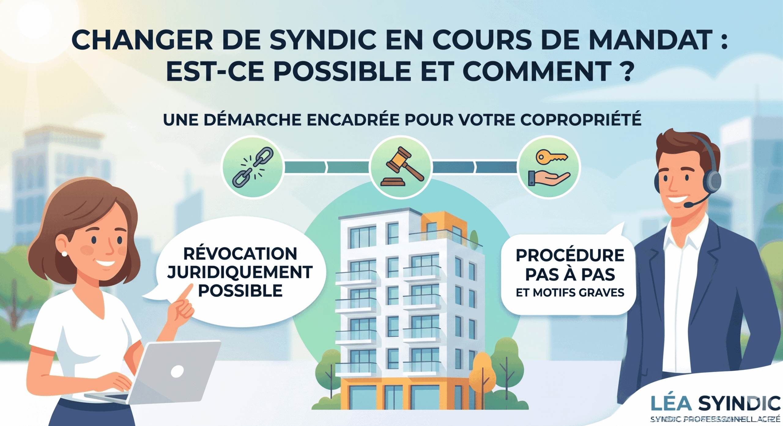 Changer de syndic en cours de mandat : procédure simple et encadrée pour votre copropriété.