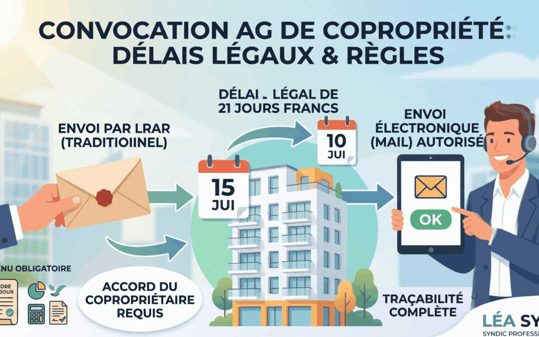 Convocation AG de copropriété : délais légaux, envoi par mail et règles