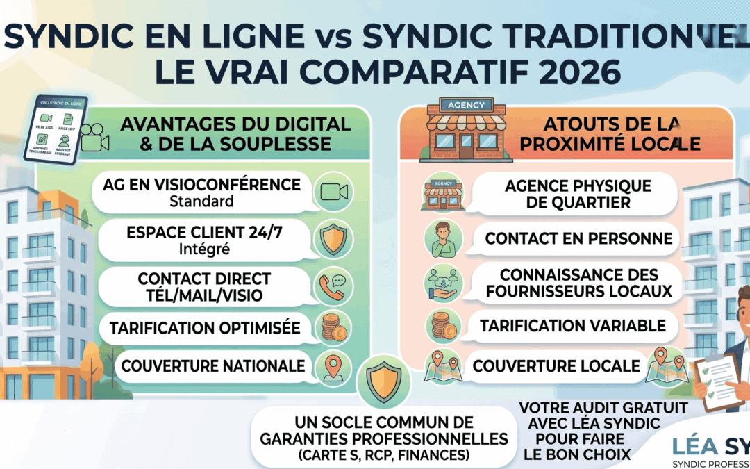 Syndic en ligne vs syndic traditionnel : le vrai comparatif 2026
