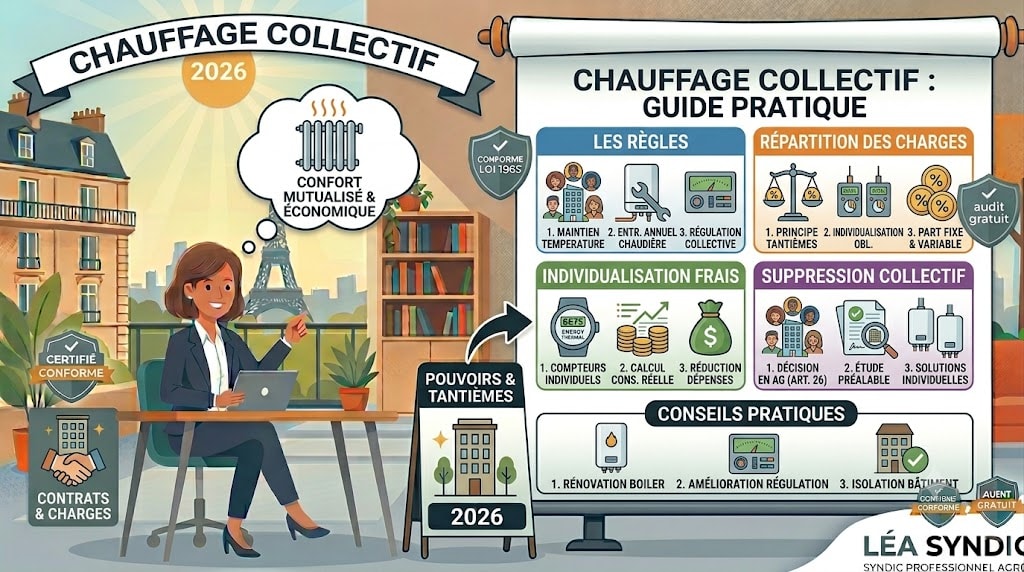 Chauffage collectif en copropriété : règles, répartition et suppression