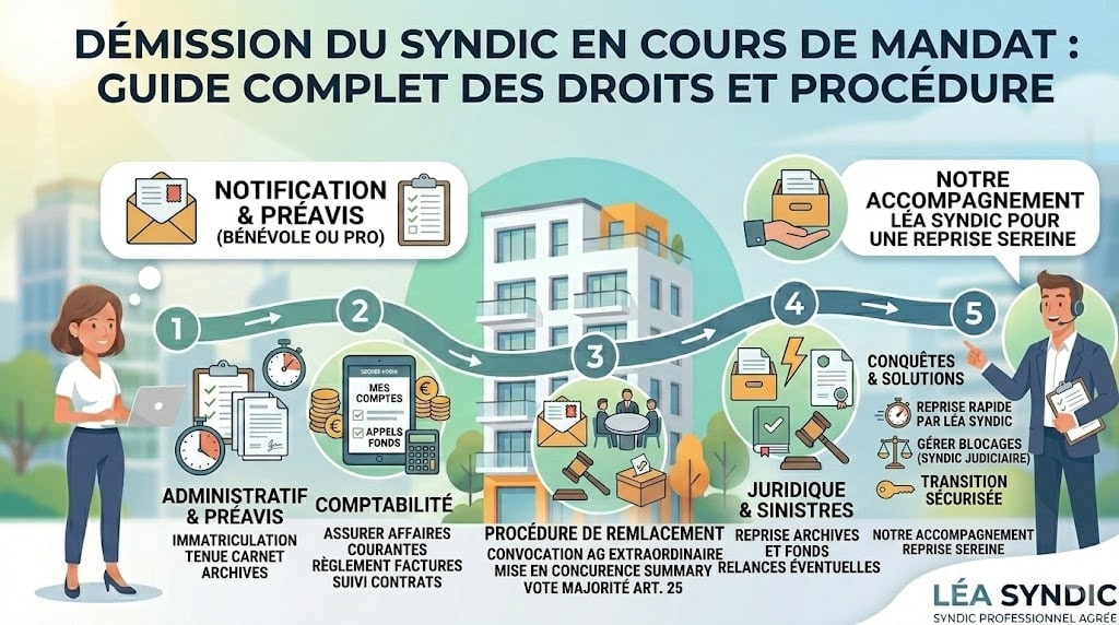 Démission du syndic en cours de mandat : droits et procédure