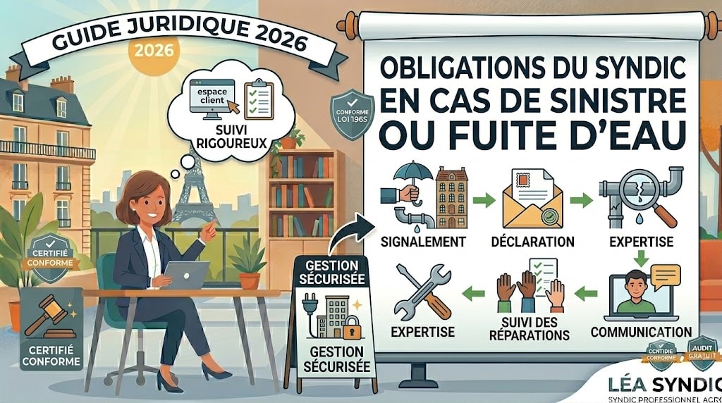 Obligations du syndic en cas de sinistre ou fuite d&rsquo;eau
