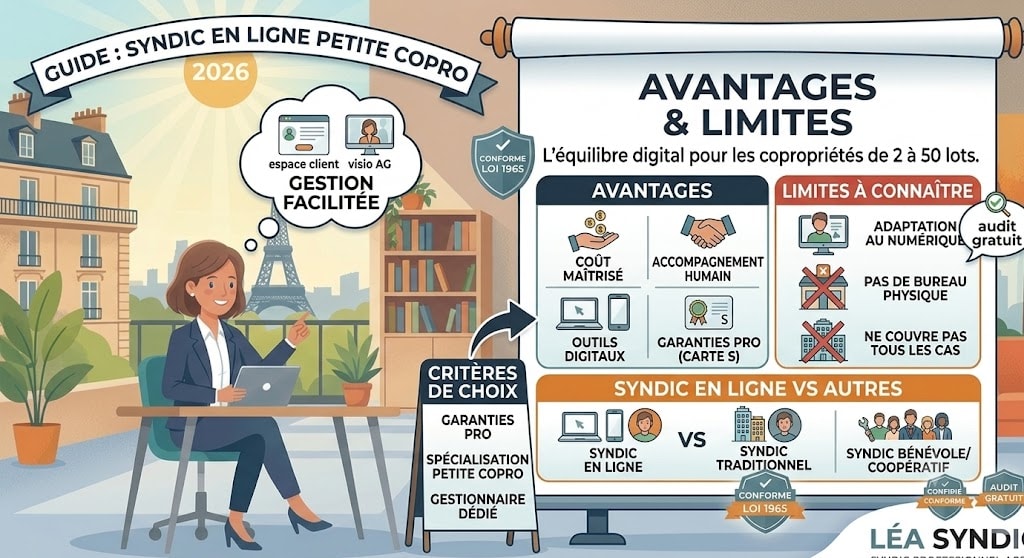 Syndic en ligne pour petite copropriété : avantages et limites