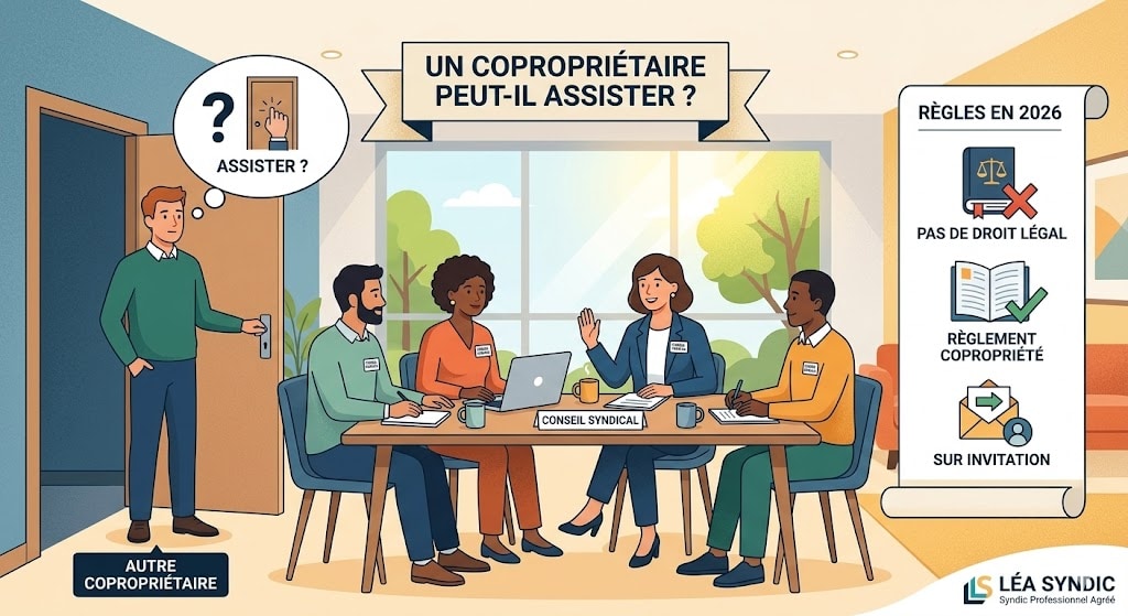 Un copropriétaire peut-il assister à une réunion du conseil syndical ?
